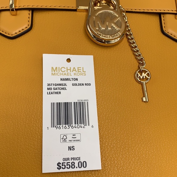 MICHAEL KORS HAMILTON MEDIUM SATCHEL   COLOR: GOLDEN ROD NWT - Picture 15 of 15
